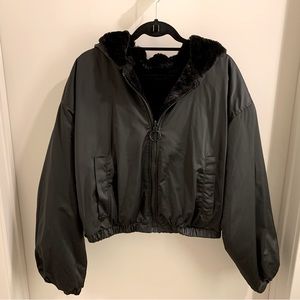 H&M Reversible Faux Fur Cropped Jacket